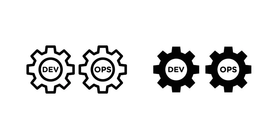 Dev ops icon modern style vectors set Stock Illustration
