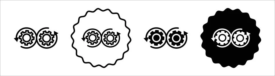 Dev ops icon symbol set collection. Dev ops simple vector sign bundle Illustrazione stock