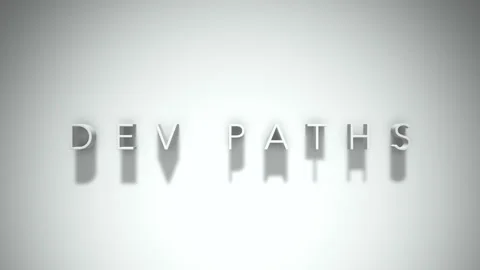 Dev paths 3D title animation with shadows on a white background Stock Footage 297798181