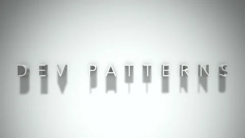 Dev patterns 3D title animation white text on a white background Stock Footage 299824057