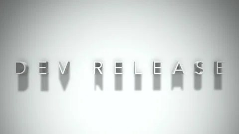 Dev release 3D title animation with shadows on a white background Stock Footage 297798167