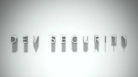 Dev security 3D title animation white text on a white background Stock Footage 299824046