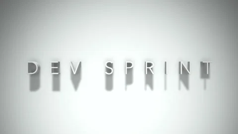 Dev sprint 3D title animation with shadows on a white background Stock Footage 297456133