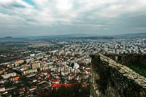 Deva. aerial view of the city.1 Stock Photos