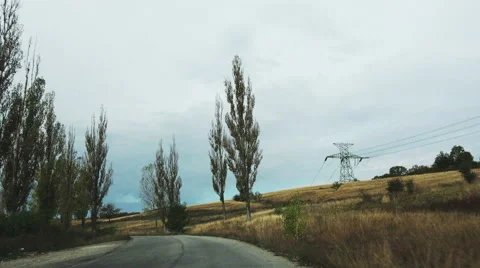 Deva, Romania country road 4K Stock Footage