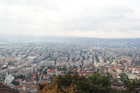 Deva, Romania - September 27 2019: Deva, Romania Aerial City View in Transy.. Stock-Fotos