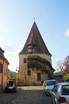 Deva, Romania - September 27 2019: The Bootmakers Tower Building at the Cit.. Stock Photos