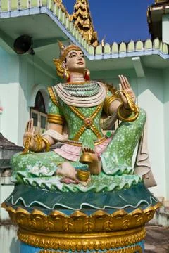 Deva statue in myanmar style molding art Stock Photos