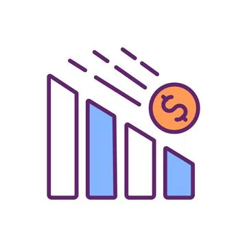 Devaluation RGB color icon Stock Illustration