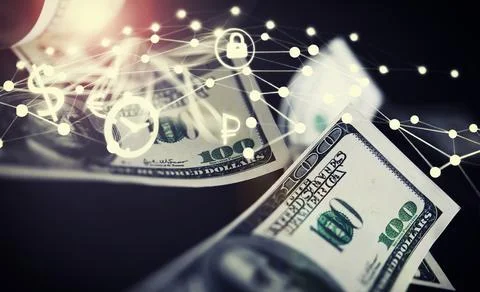 Devaluation of US dollar currencies. Devaluation refers to a decrease in a .. 스톡 사진