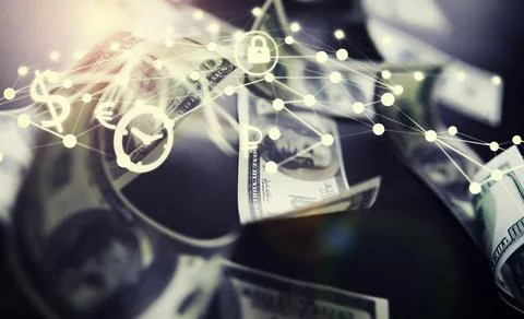 Devaluation of US dollar currencies. Devaluation refers to a decrease in a .. 스톡 사진