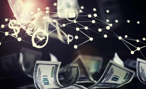 Devaluation of US dollar currencies. Devaluation refers to a decrease in a .. 스톡 사진