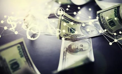 Devaluation of US dollar currencies. Devaluation refers to a decrease in a .. 스톡 사진