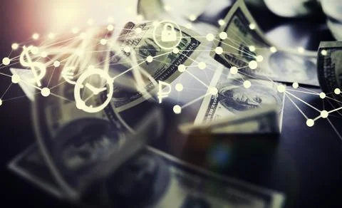 Devaluation of US dollar currencies. Devaluation refers to a decrease in a .. 库存照片
