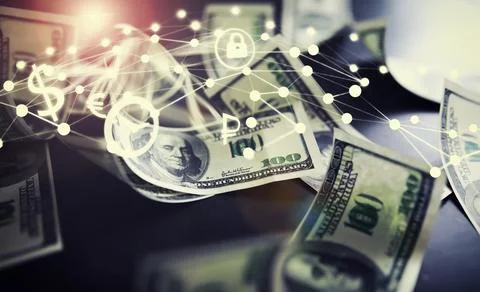 Devaluation of US dollar currencies. Devaluation refers to a decrease in a .. 스톡 사진