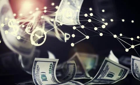 Devaluation of US dollar currencies. Devaluation refers to a decrease in a .. Stock Photos