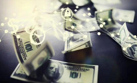 Devaluation of US dollar currencies. Devaluation refers to a decrease in a .. Stock Photos