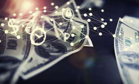 Devaluation of US dollar currencies. Devaluation refers to a decrease in a .. Stock Photos