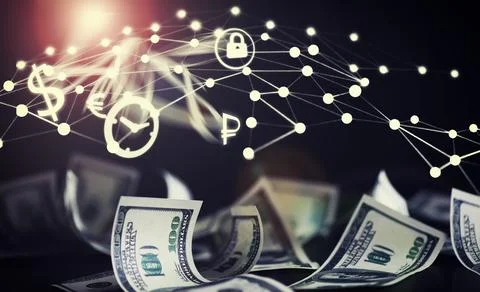 Devaluation of US dollar currencies. Devaluation refers to a decrease in a .. 스톡 사진