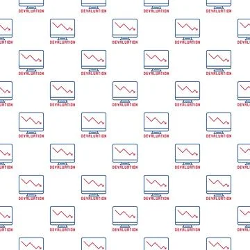 Devaluation vector Financial Crisis concept simple seamless pattern Stock Illustration