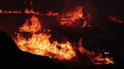 Devastating Amazon Forest Wildfire Flames During El Nino Heatwave Crisis Stock Footage 345377229