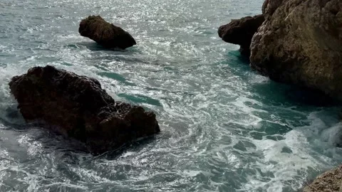 Devastating and spectacular sea storm  sea waves crash Stock Footage 151807607