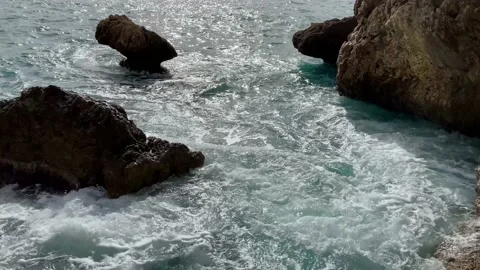 Devastating and spectacular sea storm  sea waves crash Stock Footage 151807716