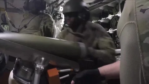 Devastating Artillery Weapon - Powerful M109 Paladin Howitzer  (13) Stock Footage 253333528