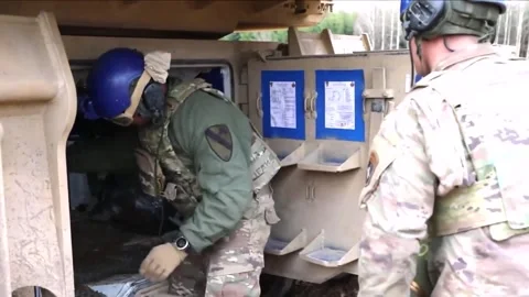 Devastating Artillery Weapon - Powerful M109 Paladin Howitzer  (22) Stock Footage 253333766