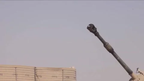 Devastating Artillery Weapon - Powerful M109 Paladin Howitzer  (41) Stock Footage 253334411