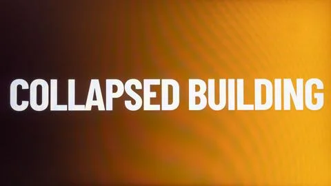 Devastating earthquake response collapsed building rescue efforts urban are.. Ilustración de archivo