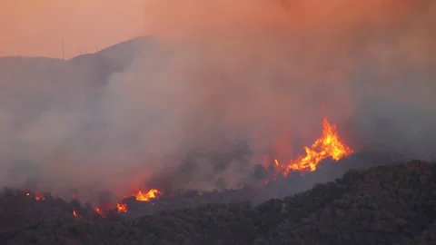 A Devastating Fire Engulfs Malibu This Marks a 2025 Crisis for Los Angeles Stock Footage 297712093