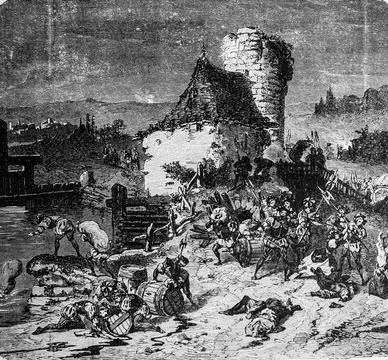 Devastation de la Provence 1536, Publisher Lahur 1883 Stock Illustration