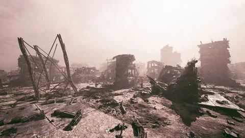 Devastation of a once thriving city after a catastrophic event 動画素材 331419556