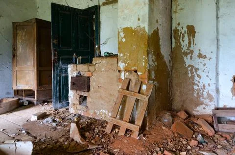 Devastation in veterinary laboratory in Chernobyl exclusion zone, Belarus Stock Photos