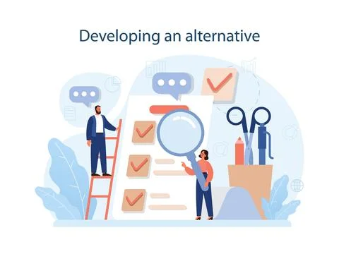 Develop an alternative to conduct difficult negotiation. Business Stock Illustration