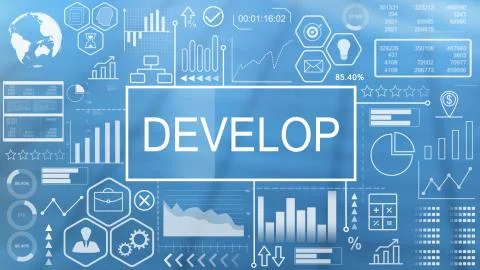 Develop, Animated Typography 스톡 일러스트