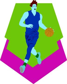 Develop an attack strategy in basketball Stock Illustration