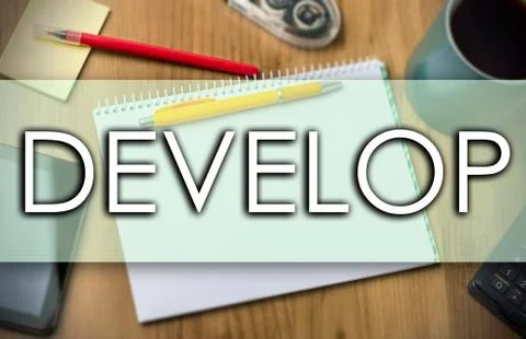 Develop -  business concept with text Stock Photos