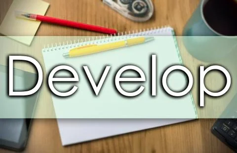 Develop -  business concept with text Stock Photos