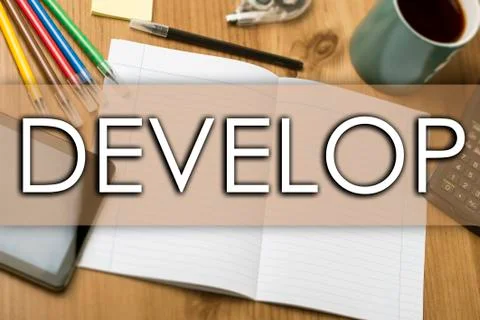 Develop - business concept with text Stock Photos