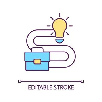Develop business idea RGB color icon Stock Illustration