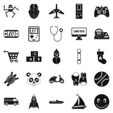 Develop child icons set, simple style Illustrazione stock