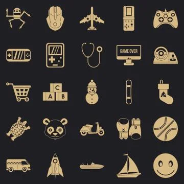 Develop child icons set, simple style Stockillustratie