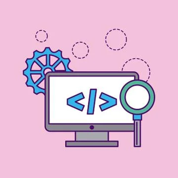 Develop computer codes Stock Illustration