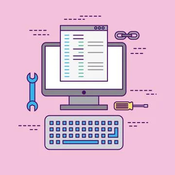 Develop computer codes イラスト素材