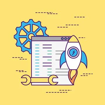 Develop computer codes Stock Illustration