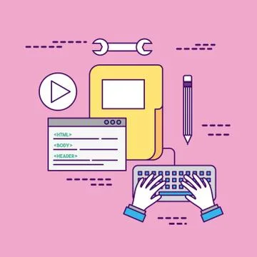 Develop computer codes Illustrazione stock