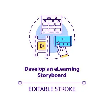 Develop eLearning storyboard concept icon Stock Illustration