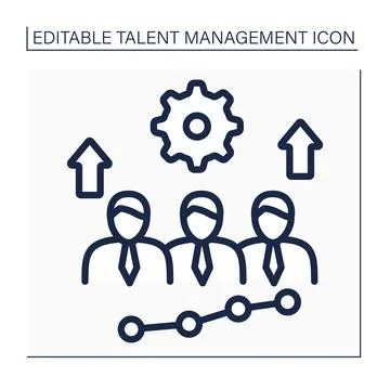 Develop employees line icon Stock Illustration